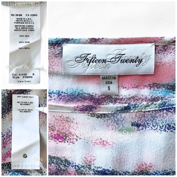 FIFTEEN TWENTY Colorful Silk Dolman Sleeve Relaxed-Fit Blouse + Drawstring Waist - Picture 13 of 13